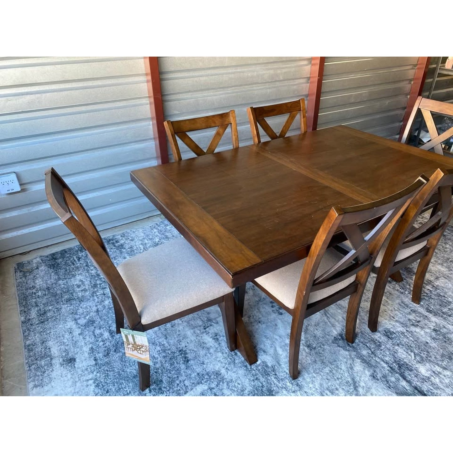 Lathan 7-Piece Dining Table Set – Modern Walnut Finish w/ 6 Chairs