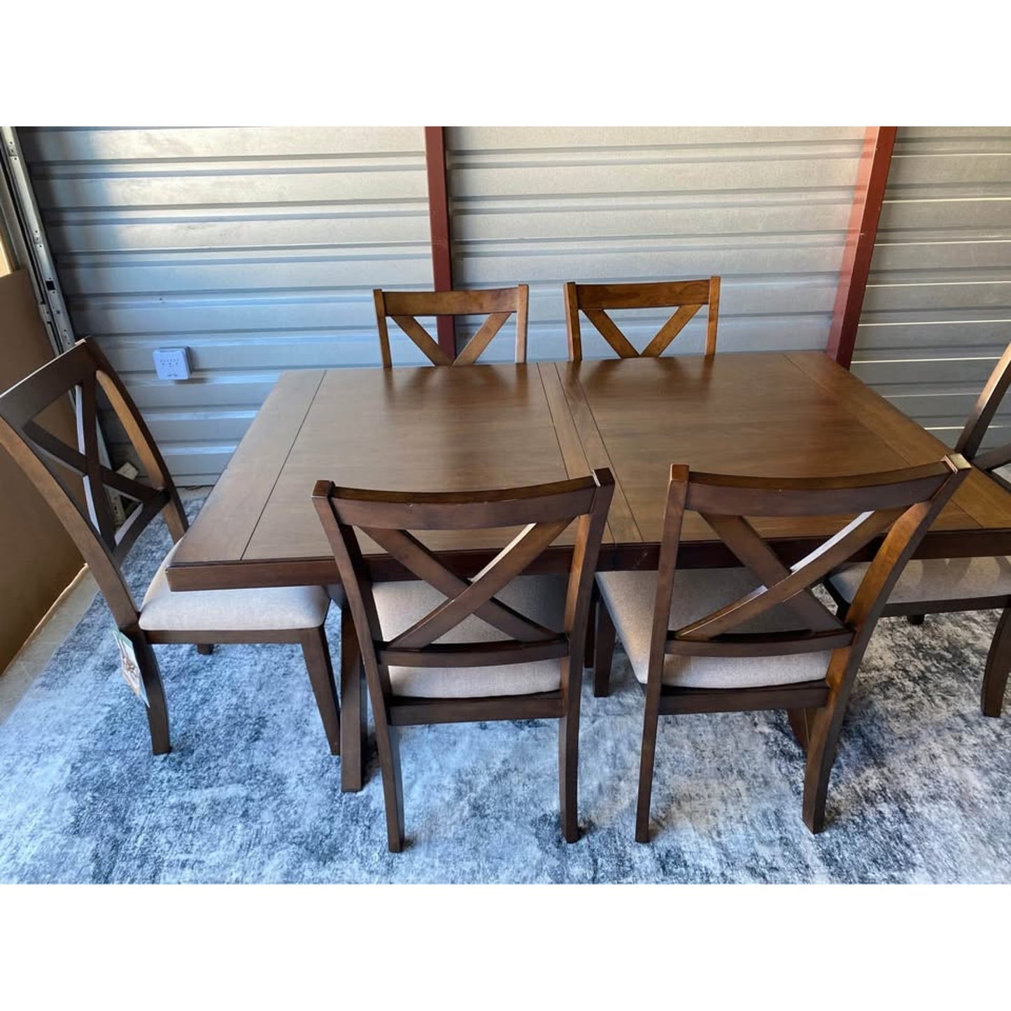 Lathan 7-Piece Dining Table Set – Modern Walnut Finish w/ 6 Chairs