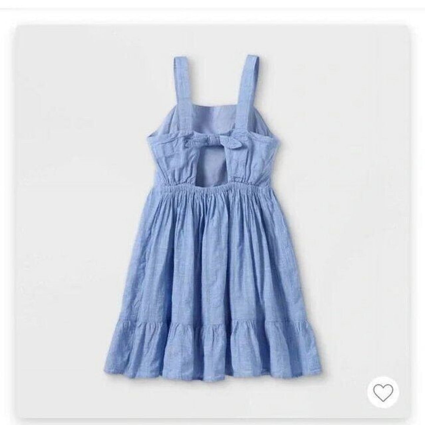 Cat & Jack Girls' Blue Tie-Back Sleeveless Flare Woven Dress , Size XXL(18)