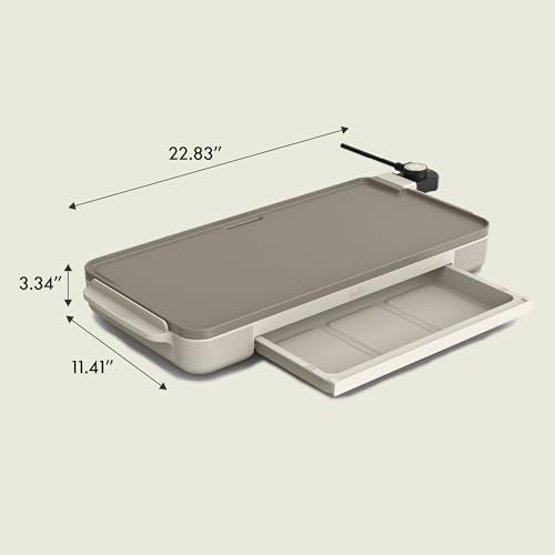 Bella 12" x 22" Griddle with Warming Tray