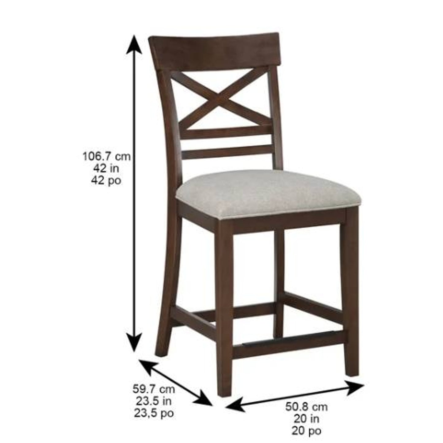 Collins 9 Piece expandable Counter Height Dining Set large square table eight upholstered chairs.
