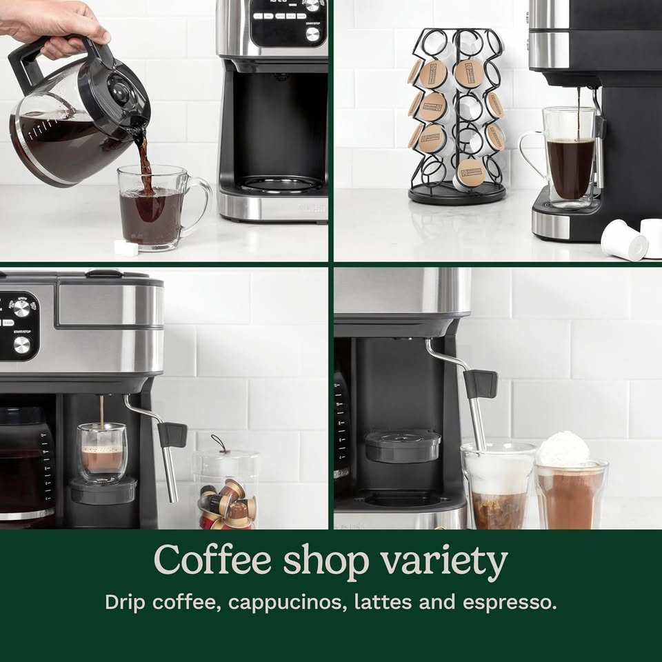 Cuisinart 4-in-1 Coffee Maker Barista Bar β Single Serve, K-Cup, Espresso & Frother β NEW