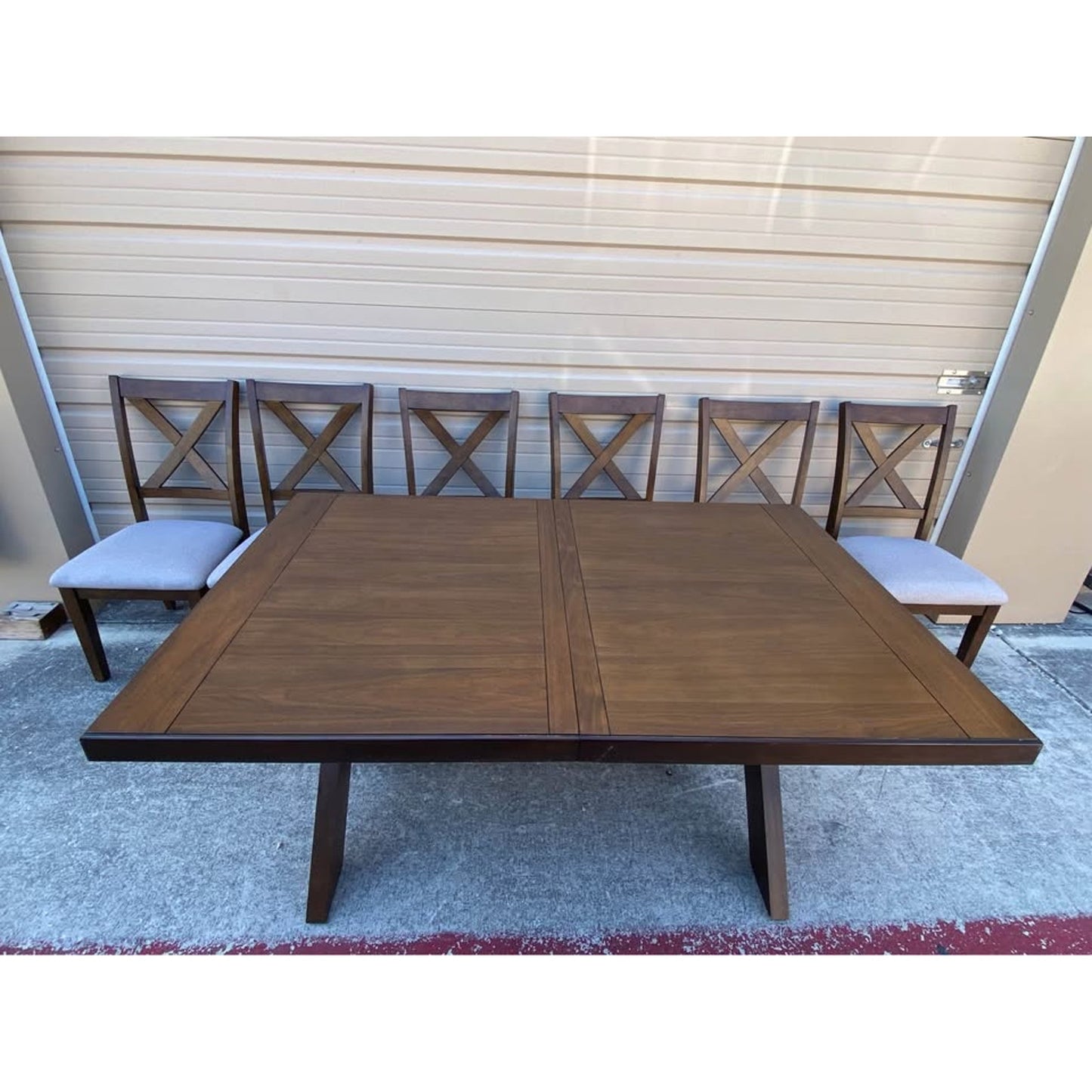 Lathan 7-Piece Dining Table Set – Modern Walnut Finish w/ 6 Chairs