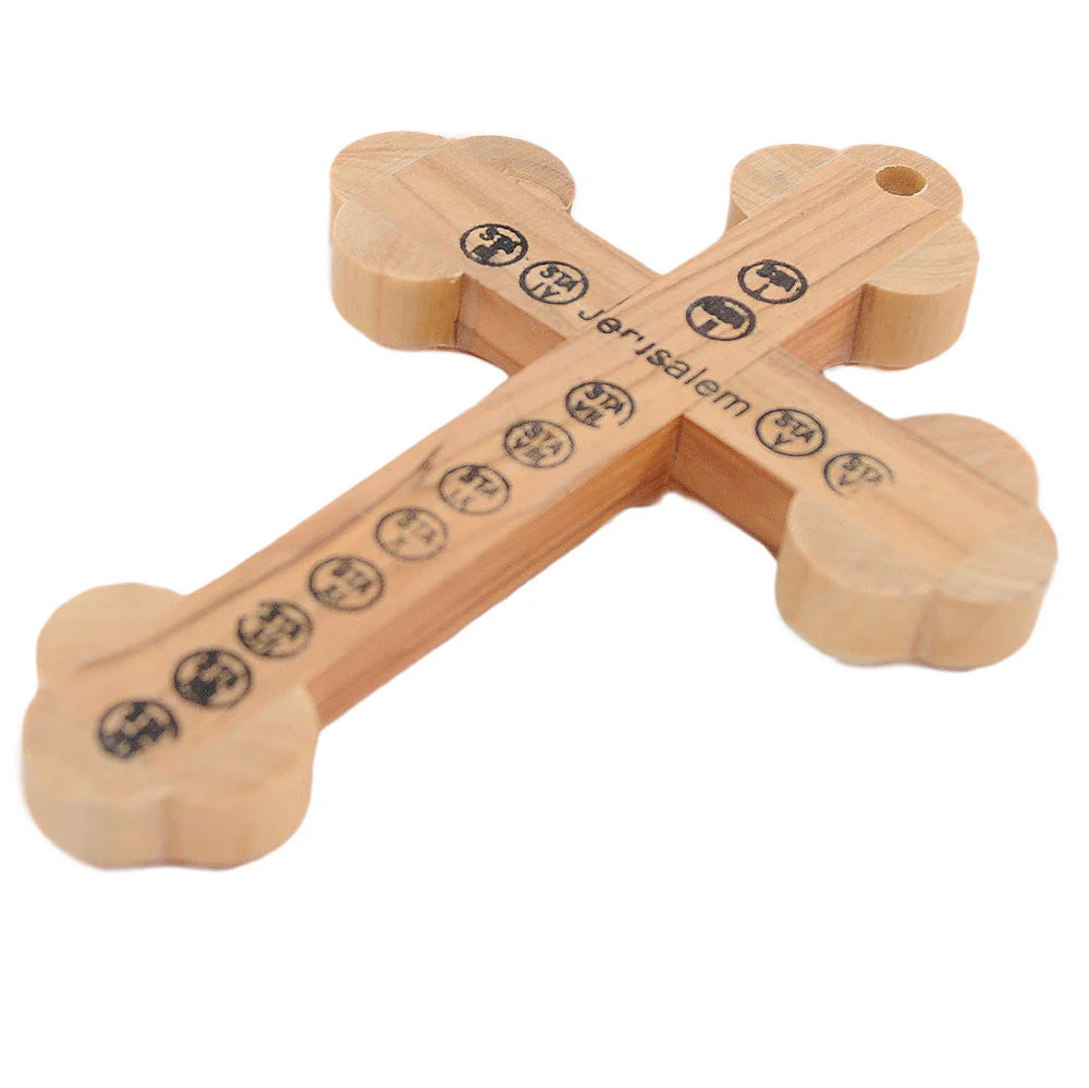 Handcrafted Olive Wood Cross & Crucifix from the Holy Land 7"X 5"