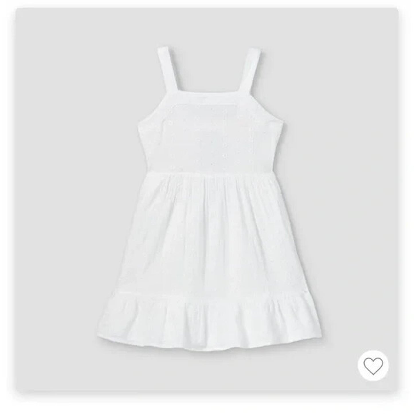 Cat & Jack Girls' Tie-Back Sleeveless Woven White Dress, Size XXL (18) Plus