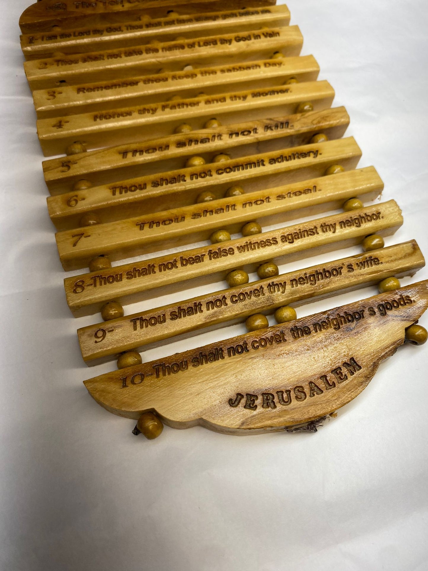 The Ten Commandments Hand Made Olive Wood Carved Hand Made Holy Land hanging