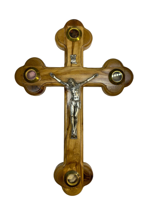 Handcrafted Olive Wood Cross & Crucifix from the Holy Land 9"X5"