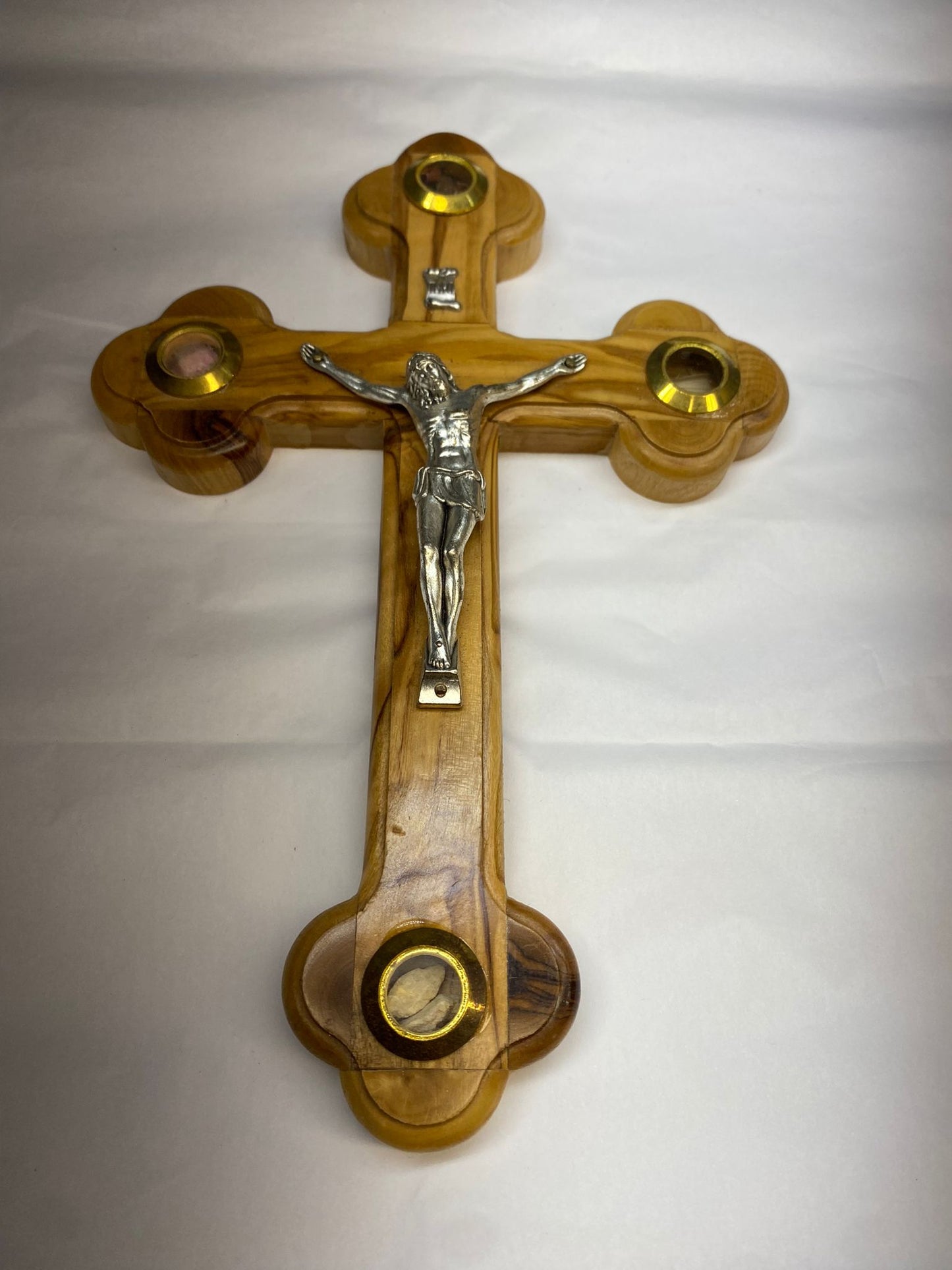 Handcrafted Olive Wood Cross & Crucifix from the Holy Land 9"X5"