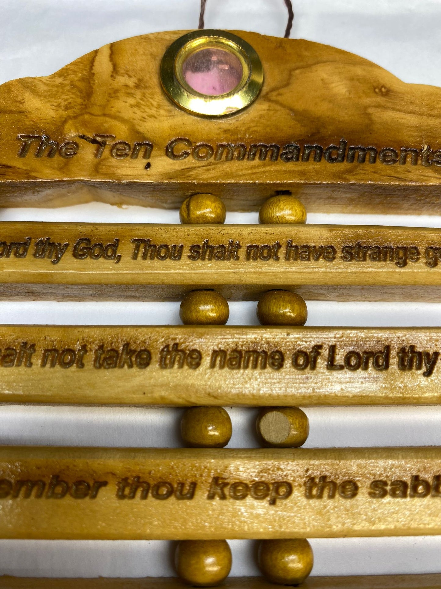 The Ten Commandments Hand Made Olive Wood Carved Hand Made Holy Land hanging