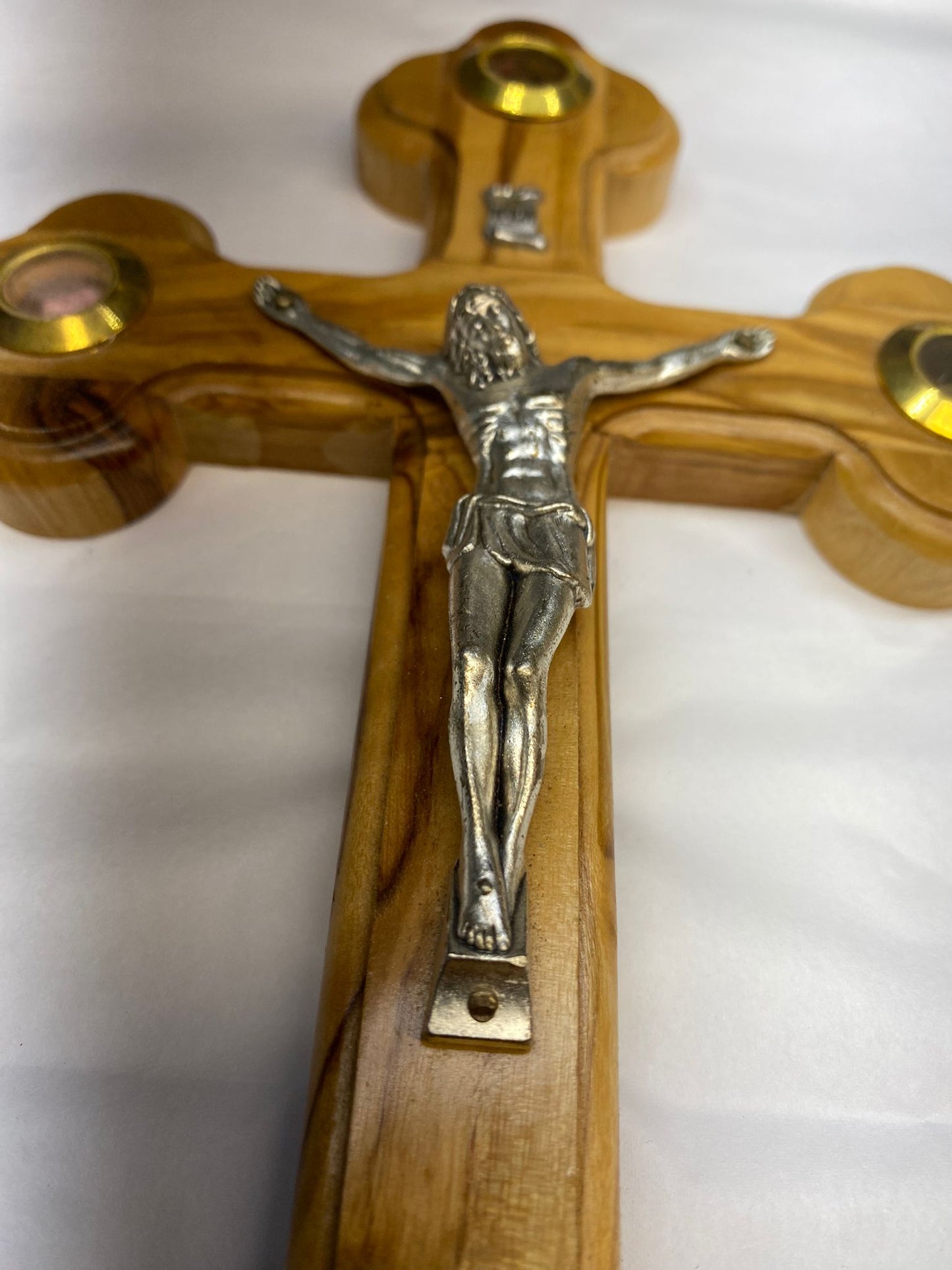 Handcrafted Olive Wood Cross & Crucifix from the Holy Land 9"X5"