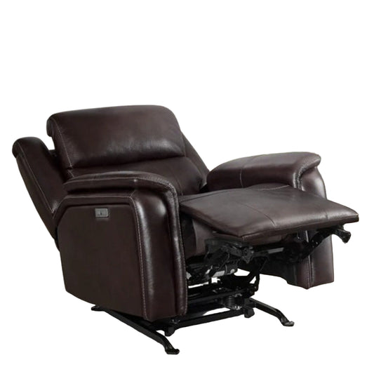Barcalounger Bryson Leather Power Rocker Recliner – Power Headrest, USB Ports – Like New