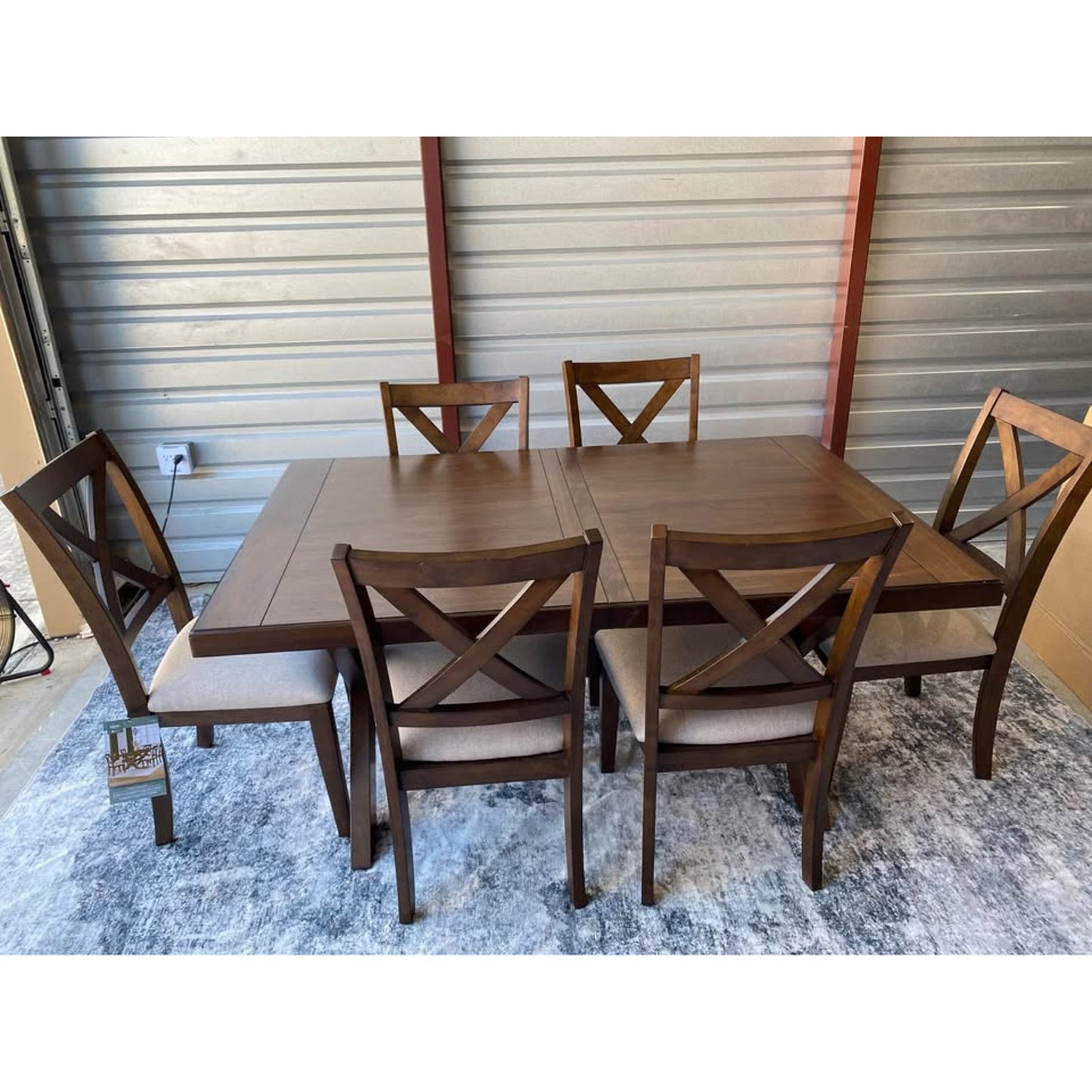 Lathan 7-Piece Dining Table Set – Modern Walnut Finish w/ 6 Chairs