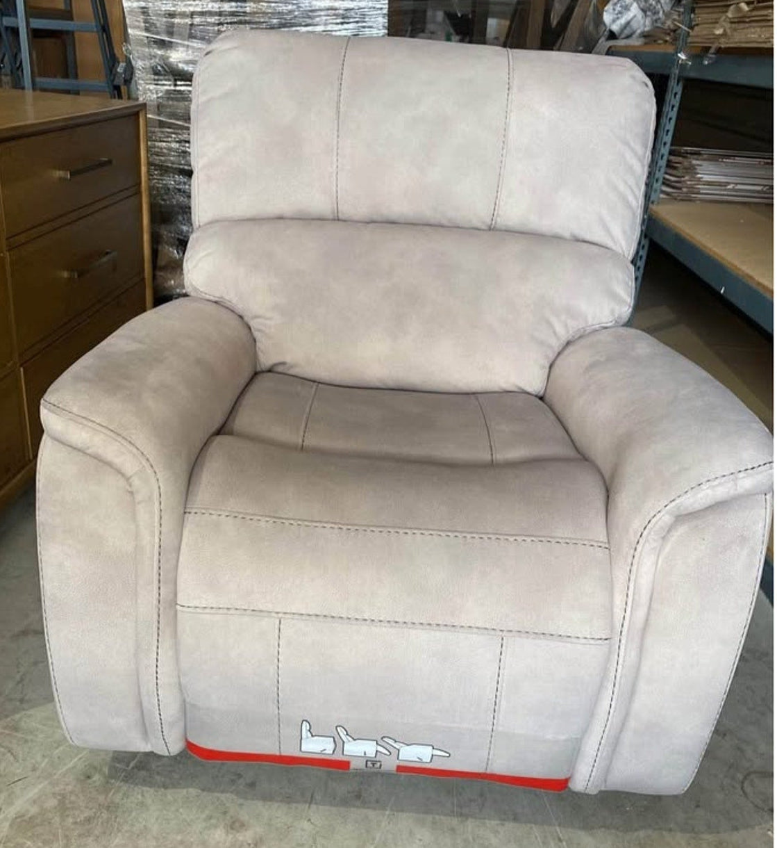 True Innovations Hayden Manual Rocker Recliner couch – Beige Fabric – Like New