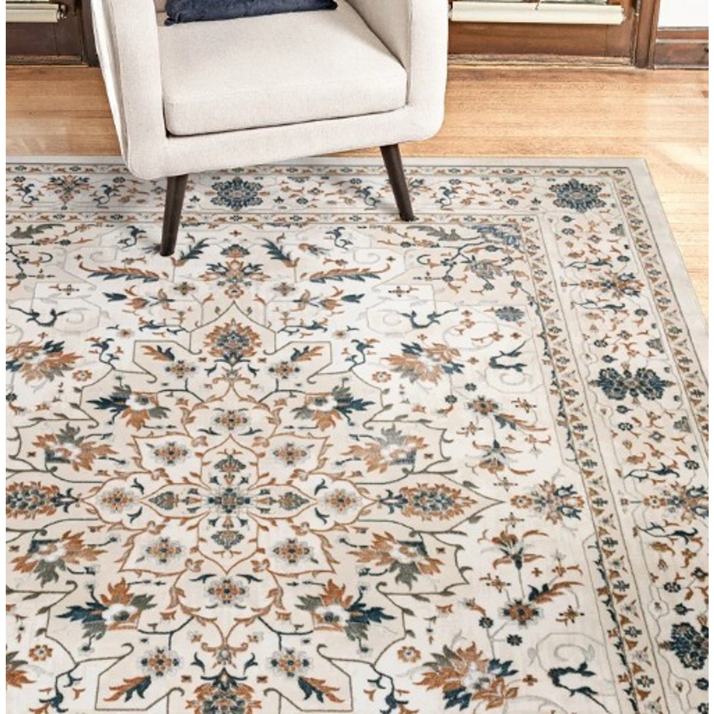 Hampton Court Pienza Ivory Area Rug – 7'10" x 10' | Modern Plush Neutral Carpet