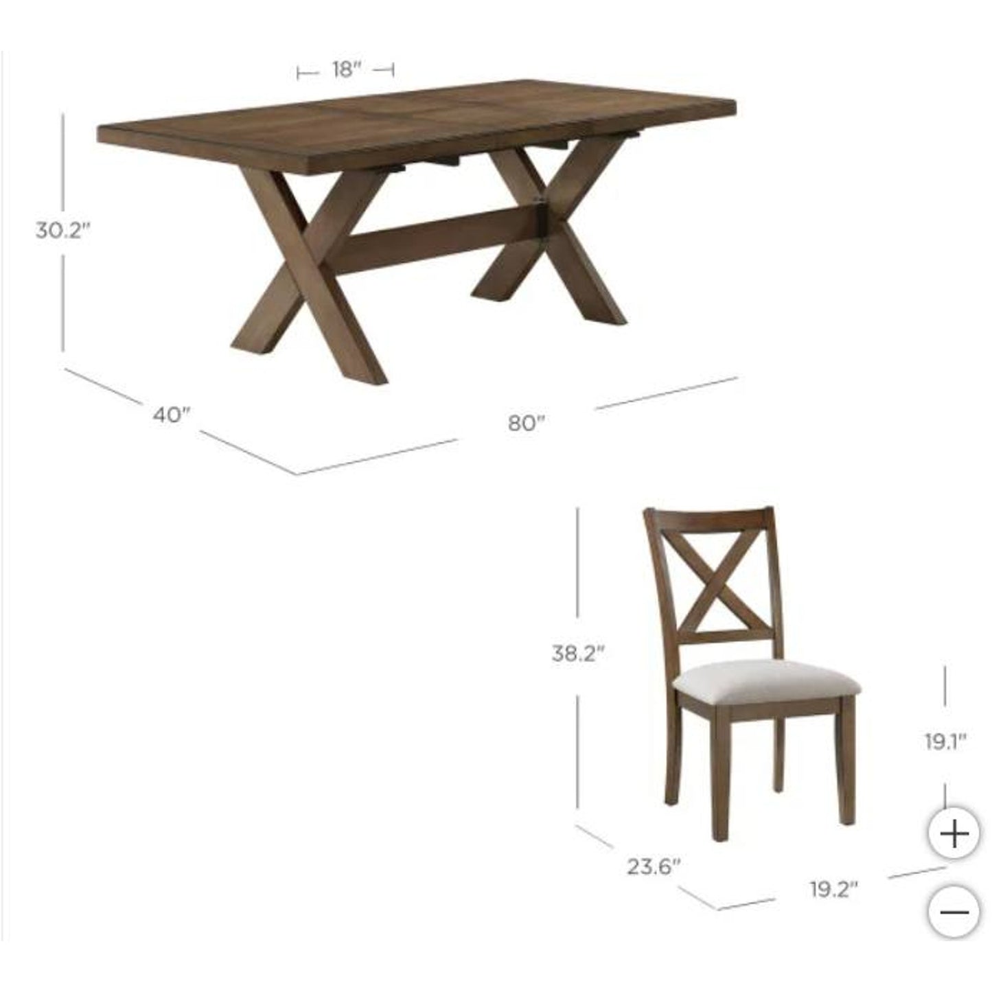 Lathan 7-Piece Dining Table Set – Modern Walnut Finish w/ 6 Chairs