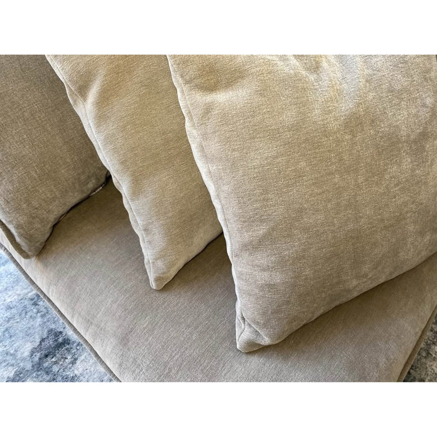 Sereen Fabric Corner Chair with 2 Pillows – Taupe – Modular Sectional Compatible – Like New