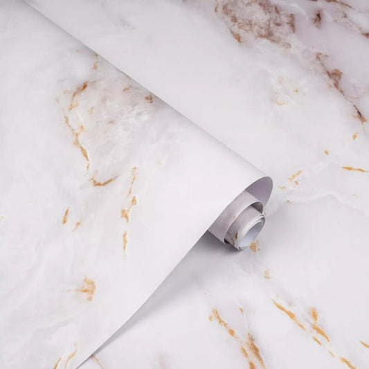 Peel & Stick Gold Marble Contact Paper 116"x23" Countertops Adhesive Waterproof