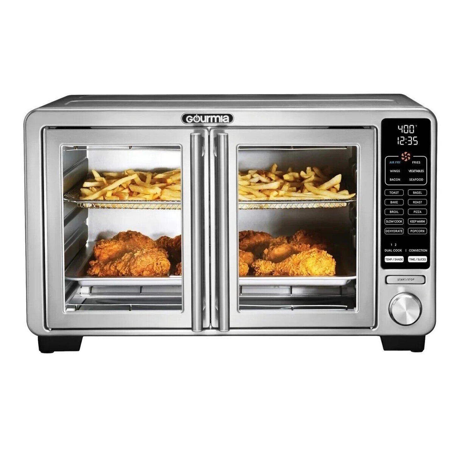 Gourmia XL Digital Countertop Oven with Air Fry Frech Door Stainless (Open Box)