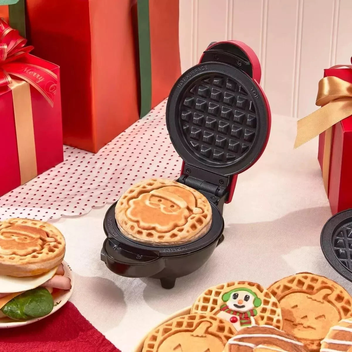 MultiMaker 7-in-1 Mini Waffle Maker – Nonstick Plates Holiday Open Box New