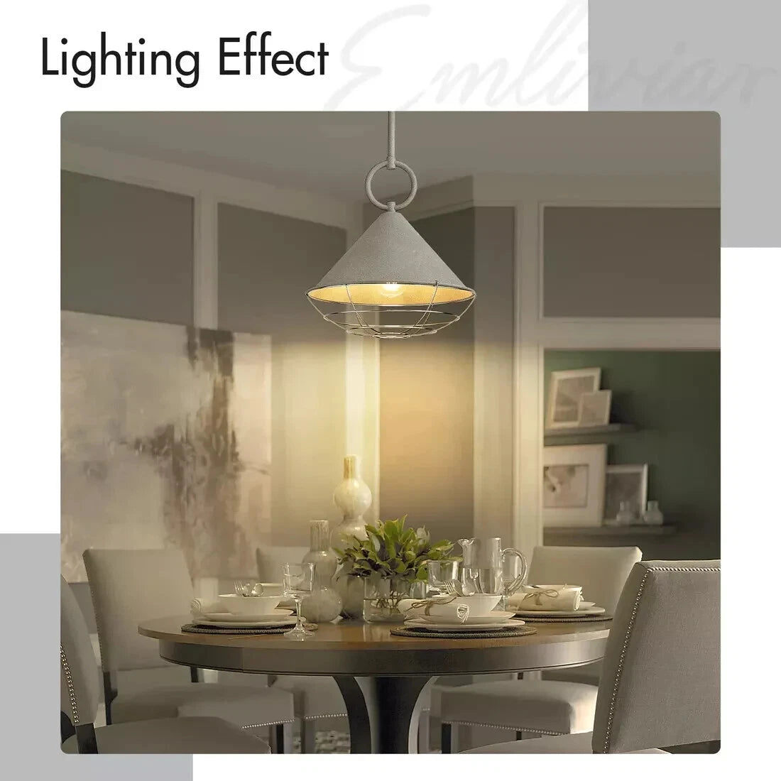 Emliviar 12.3" Adjustable Pendant Lamp, Modern Industrial Grey Light Fixture