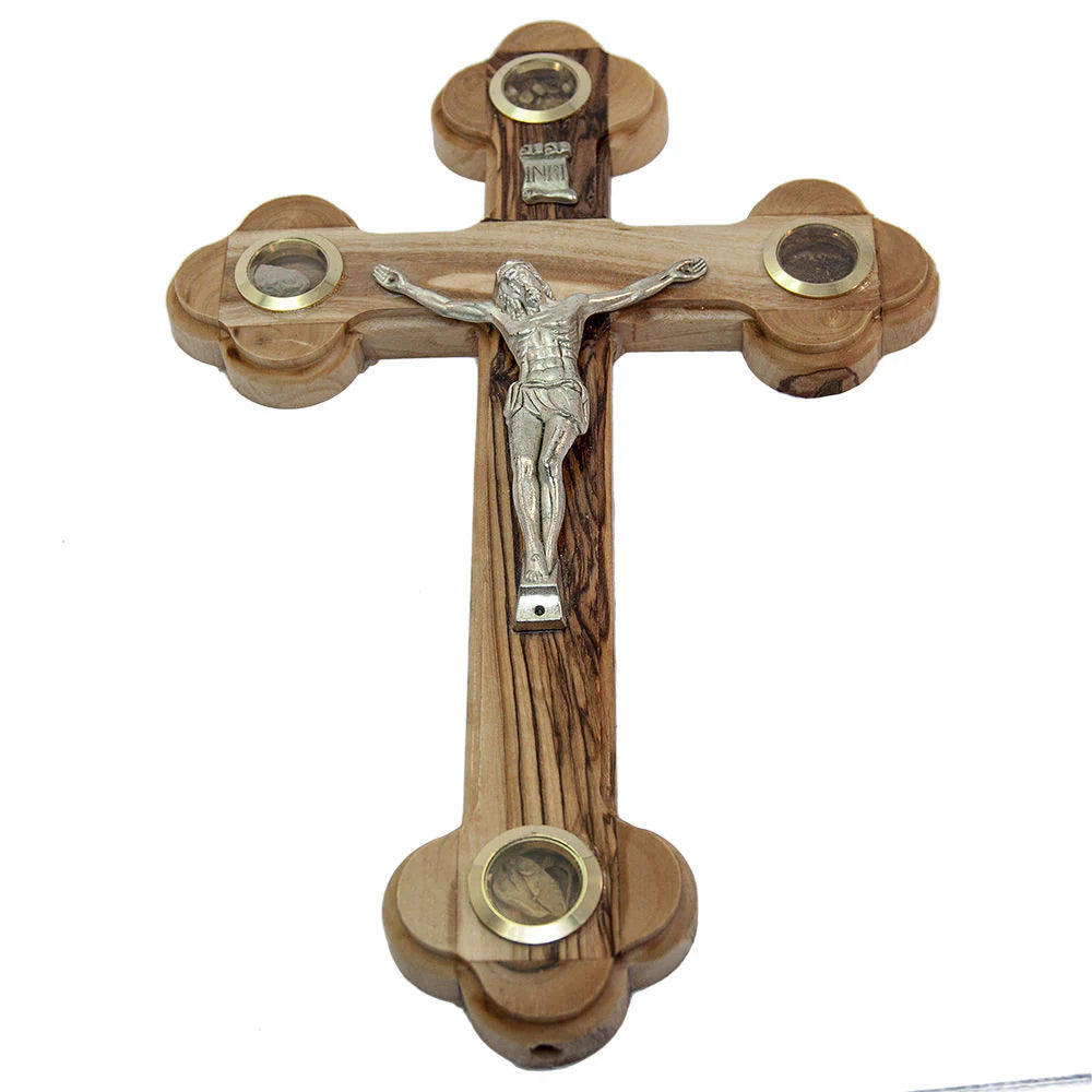 Handcrafted Olive Wood Cross & Crucifix from the Holy Land 9"X5"