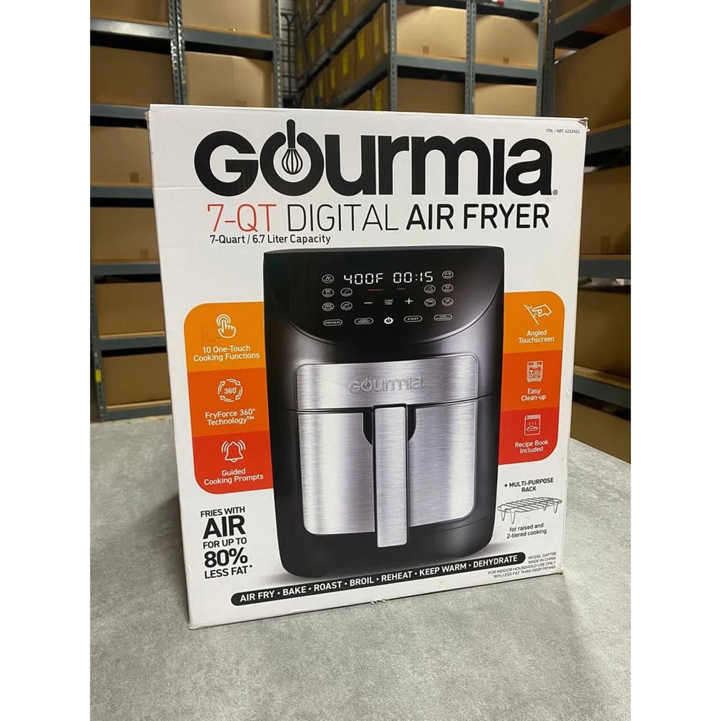 Gourmia 7-Quart Digital Air Fryer GAF798 – 10 Presets, Touchscreen, Open Box