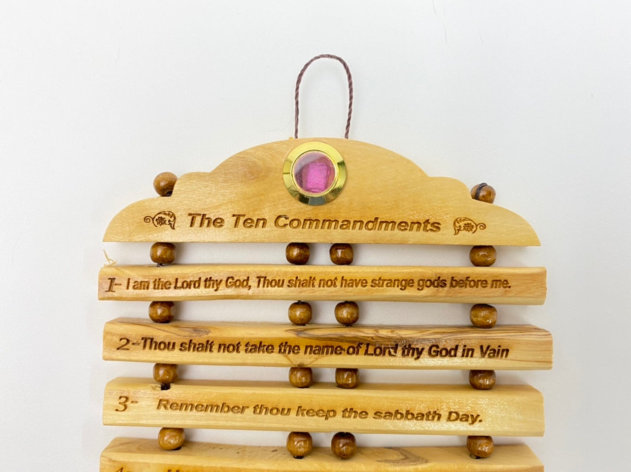 The Ten Commandments 10"X 5.5" Hand Made Olive Wood Carved Hand Made Holy Land hanging