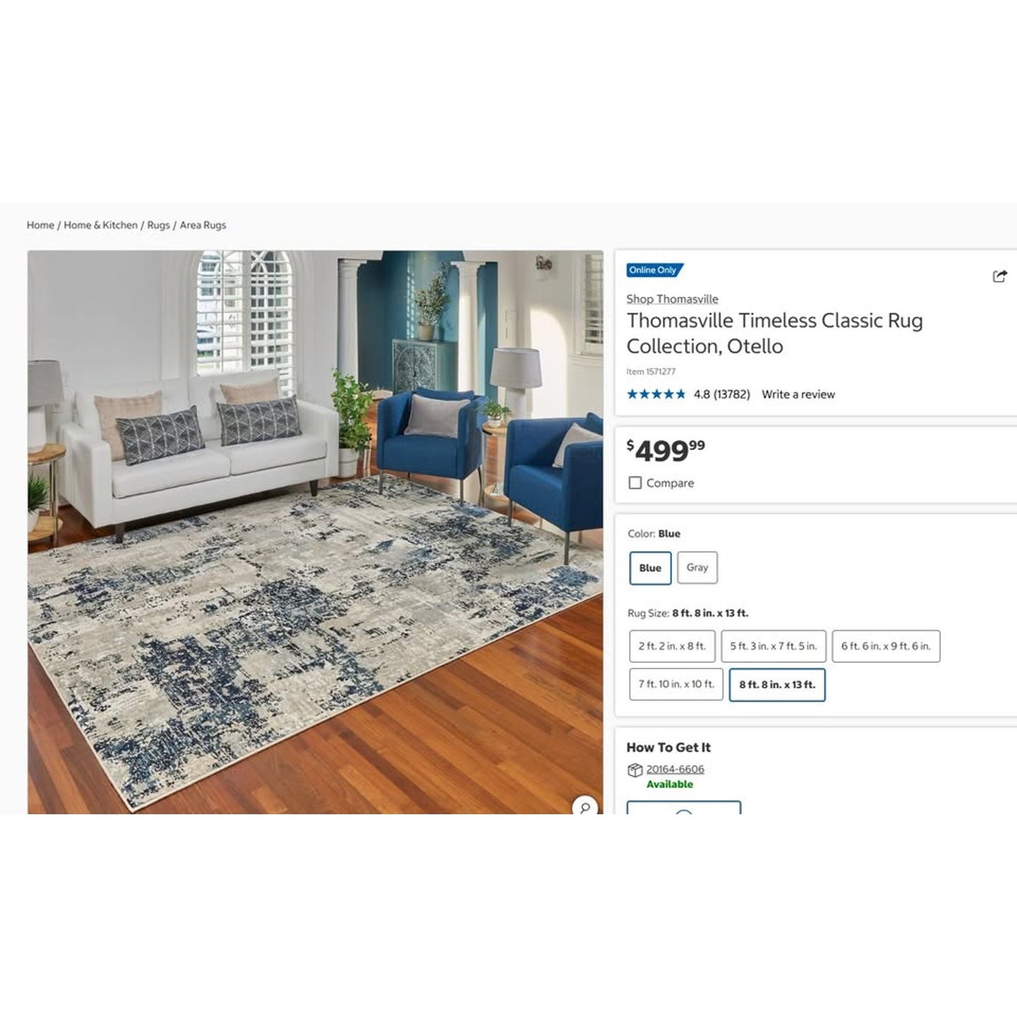Extra Large 9x13 Thomasville Area Rug – Persian Style, Costco Quality, Like New
