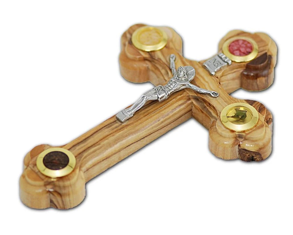 Handcrafted Olive Wood Cross & Crucifix from the Holy Land 7"X 5"
