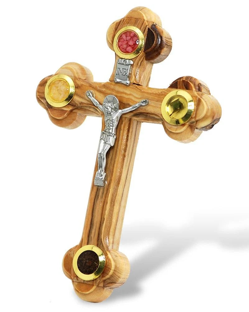 Handcrafted Olive Wood Cross & Crucifix from the Holy Land 7"X 5"
