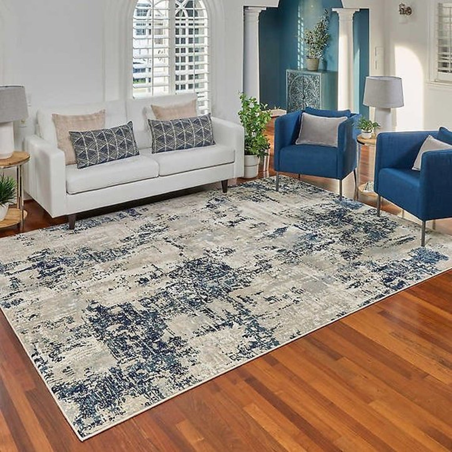 Thomasville Timeless Classic Rug Collection Santo Blue 7ft 10in X10ft