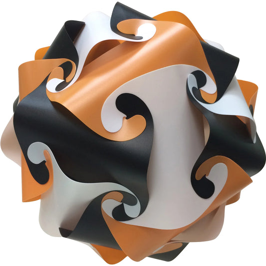 Fully Assembled 13" Puzzle Infinity Light Lamp – Cord and Bulb Included – White Black Orange