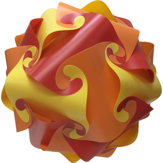 Fully Assembled 13" Puzzle Infinity Light Lamp – Cord and Bulb Included – Red Yellow Orange