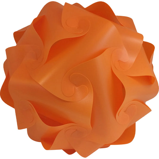 Fully Assembled 13" Puzzle Infinity Light Lamp – Cord and Bulb Included – Solid Orange