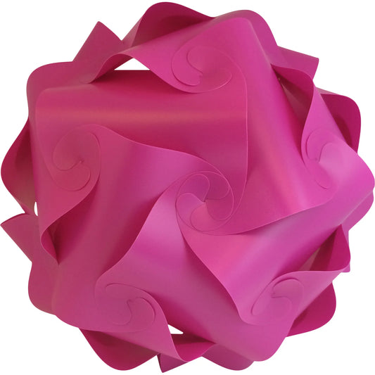 Fully Assembled 13" Puzzle Infinity Light Lamp – Cord and Bulb Included – Solid Pink