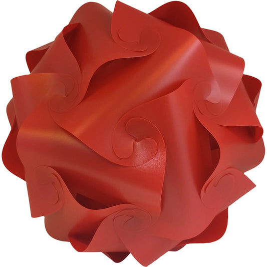 Fully Assembled 13" Puzzle Infinity Light Lamp – Cord and Bulb Included – Solid Red