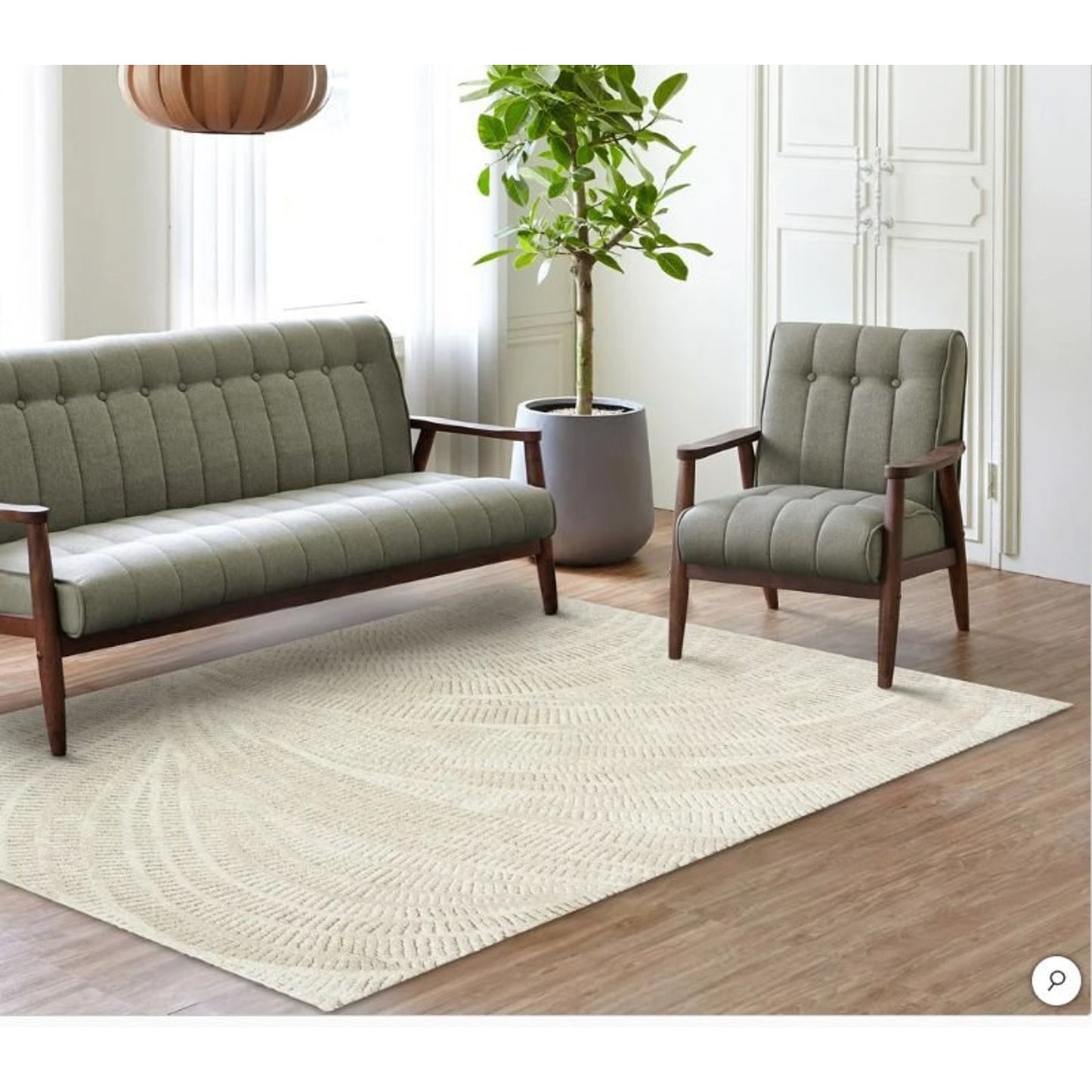 G A Gertmenian Icon Area Rug Pedra 5 ft 3 in x 7 ft Ivory Modern Textured