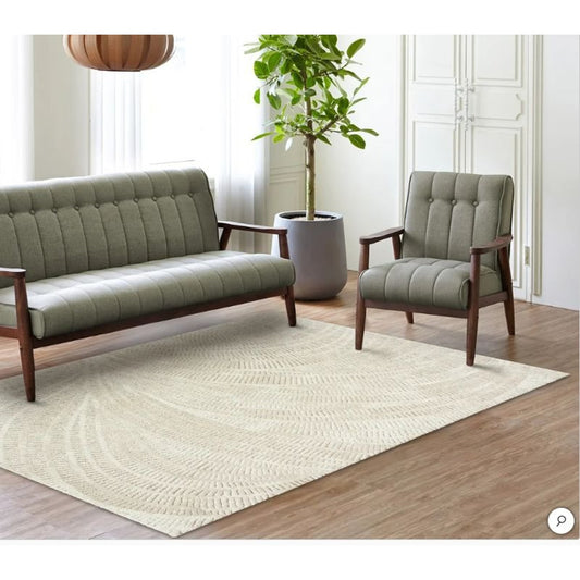G A Gertmenian Icon Area Rug Pedra 5 ft 3 in x 7 ft Ivory Modern Textured