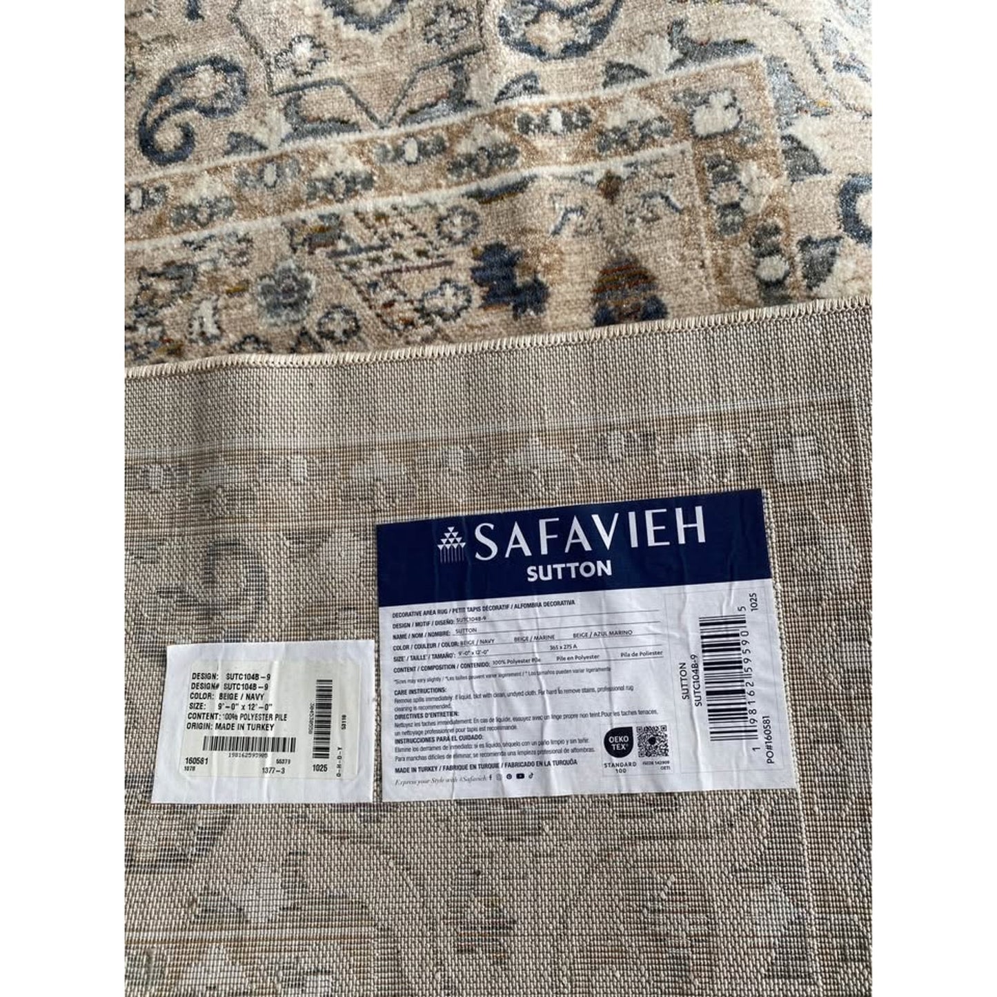 Safavieh Sutton 9x12 Area Rug Beige Navy Traditional Large Rug