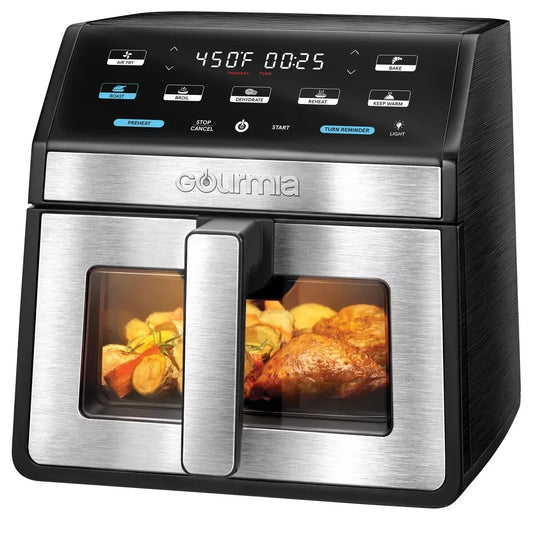 Gourmia 8 QT Digital Air Fryer Window & Light, Countertop Black (New Open Box)