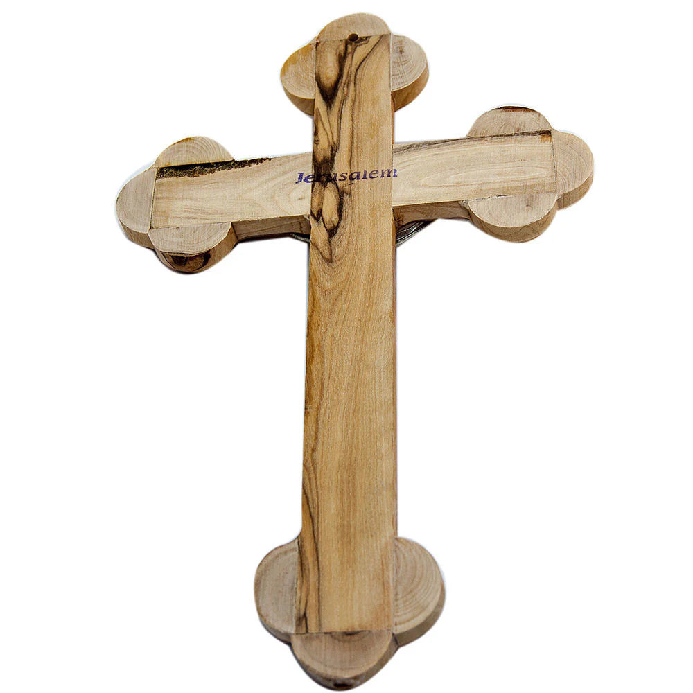 Handcrafted Olive Wood Cross & Crucifix from the Holy Land 9"X5"