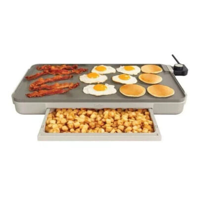 Bella 12" x 22" Griddle with Warming Tray